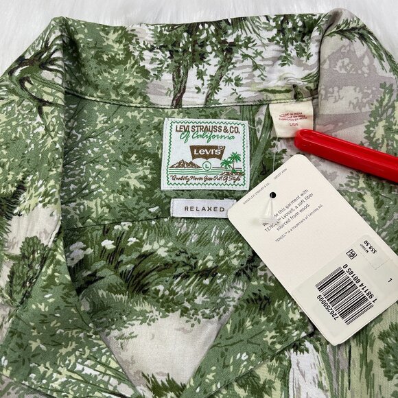 Levi’s Tropical Print 100% Lyocell Camp Shirt Men's Size L NWT MSRP $59.50 - Picture 3 of 10